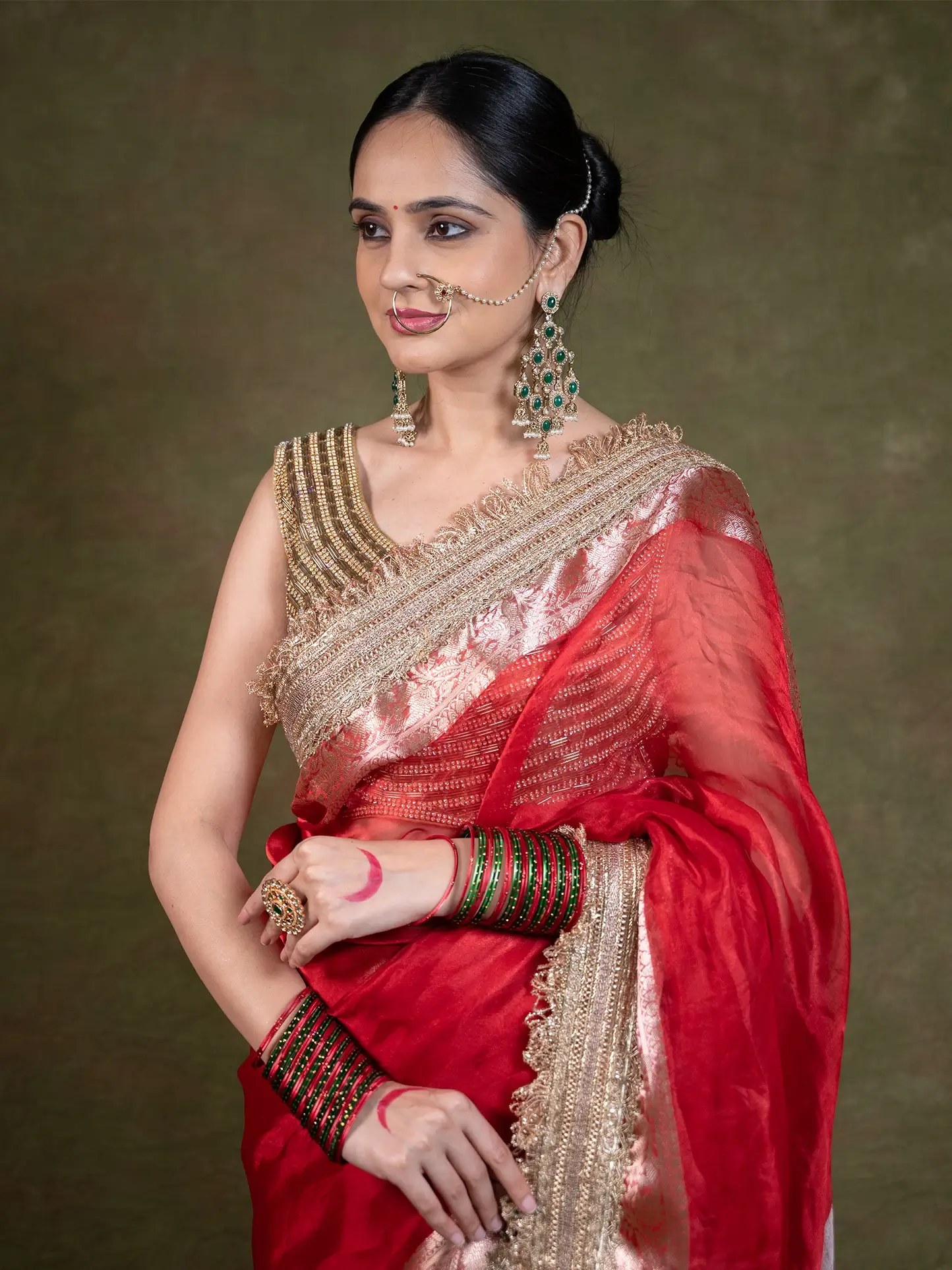 Sindoori Tissue Silk Saree