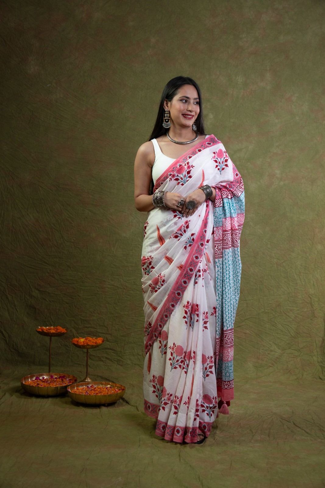 Mogra Mul Cotton Saree