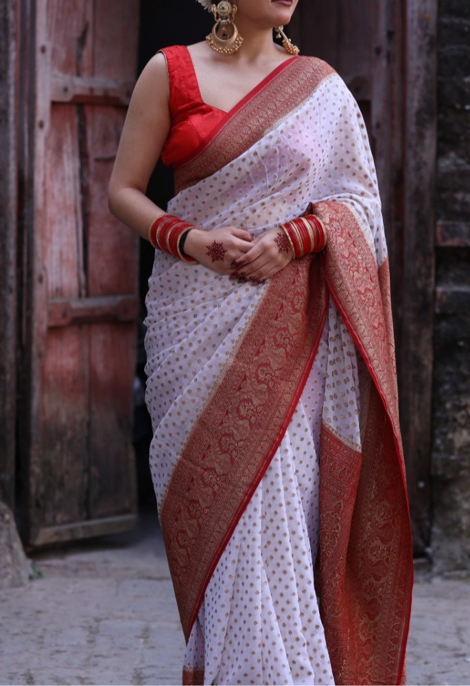 Chandika Red Khaddi Georgette Saree