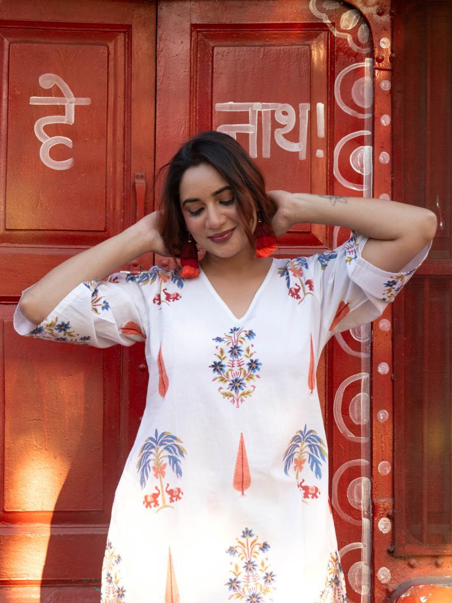 Paan Mughal Hand Block Printed Co-ord Set – Set of 2