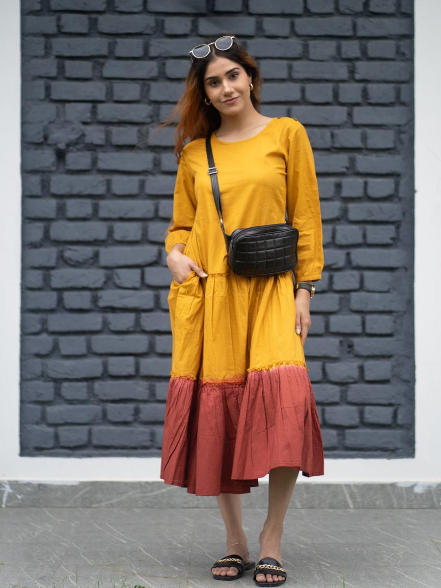 Basanti Tie-Dye Tiered Dress