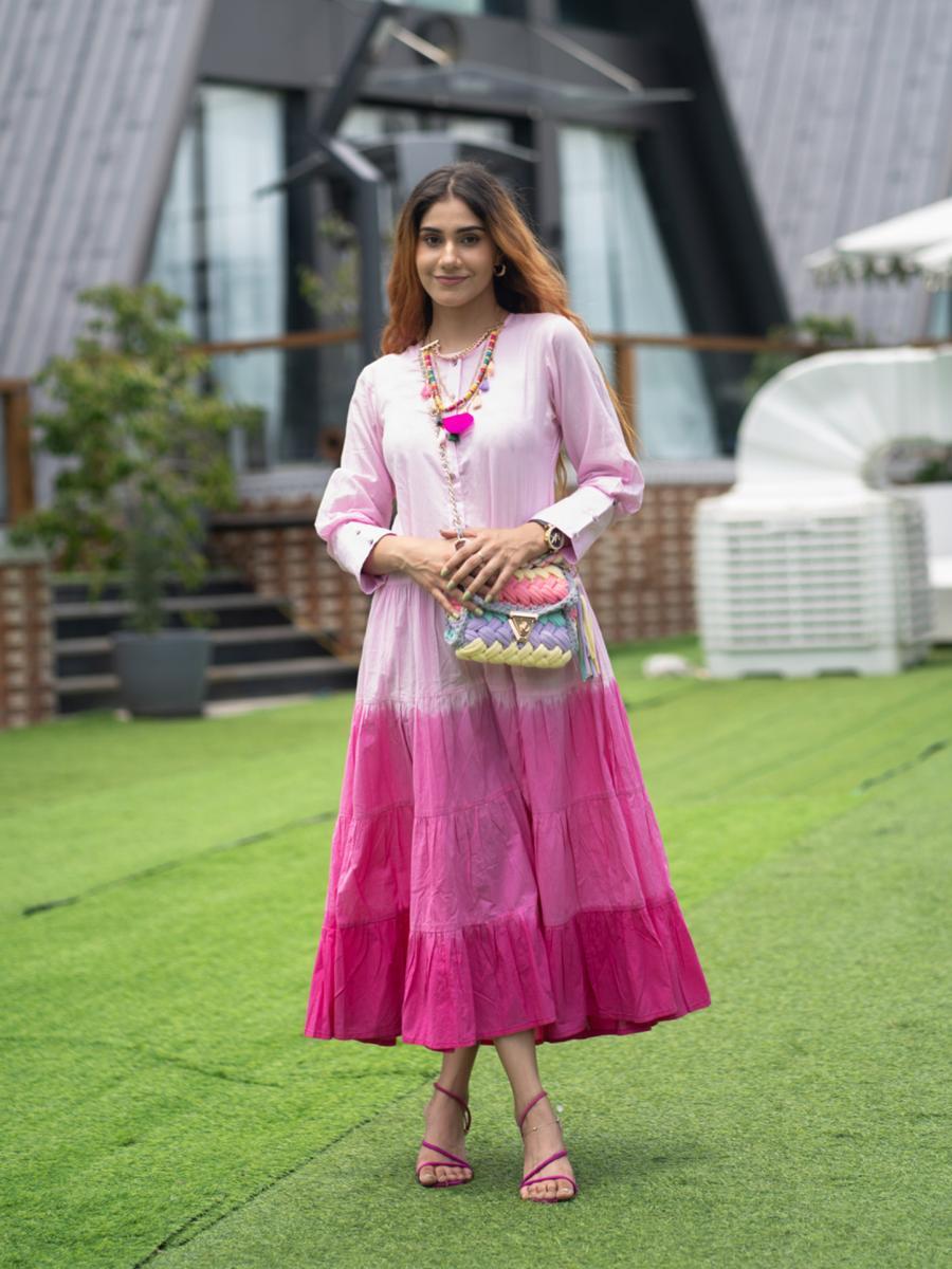Gulaabi Tie-Dye Tiered Dress