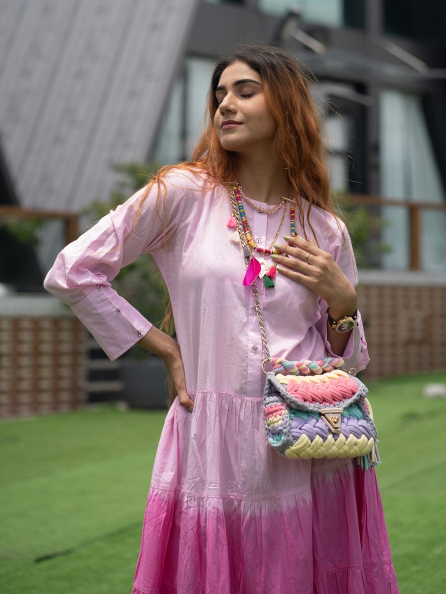 Gulaabi Tie-Dye Tiered Dress