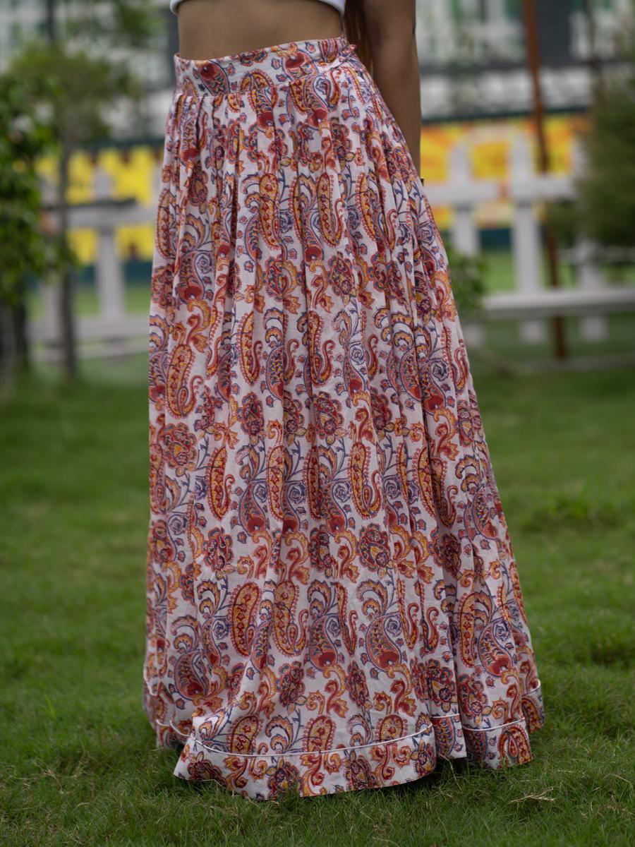 Hand Block Printed Long Skirt