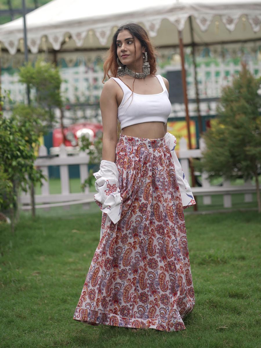 Hand Block Printed Long Skirt