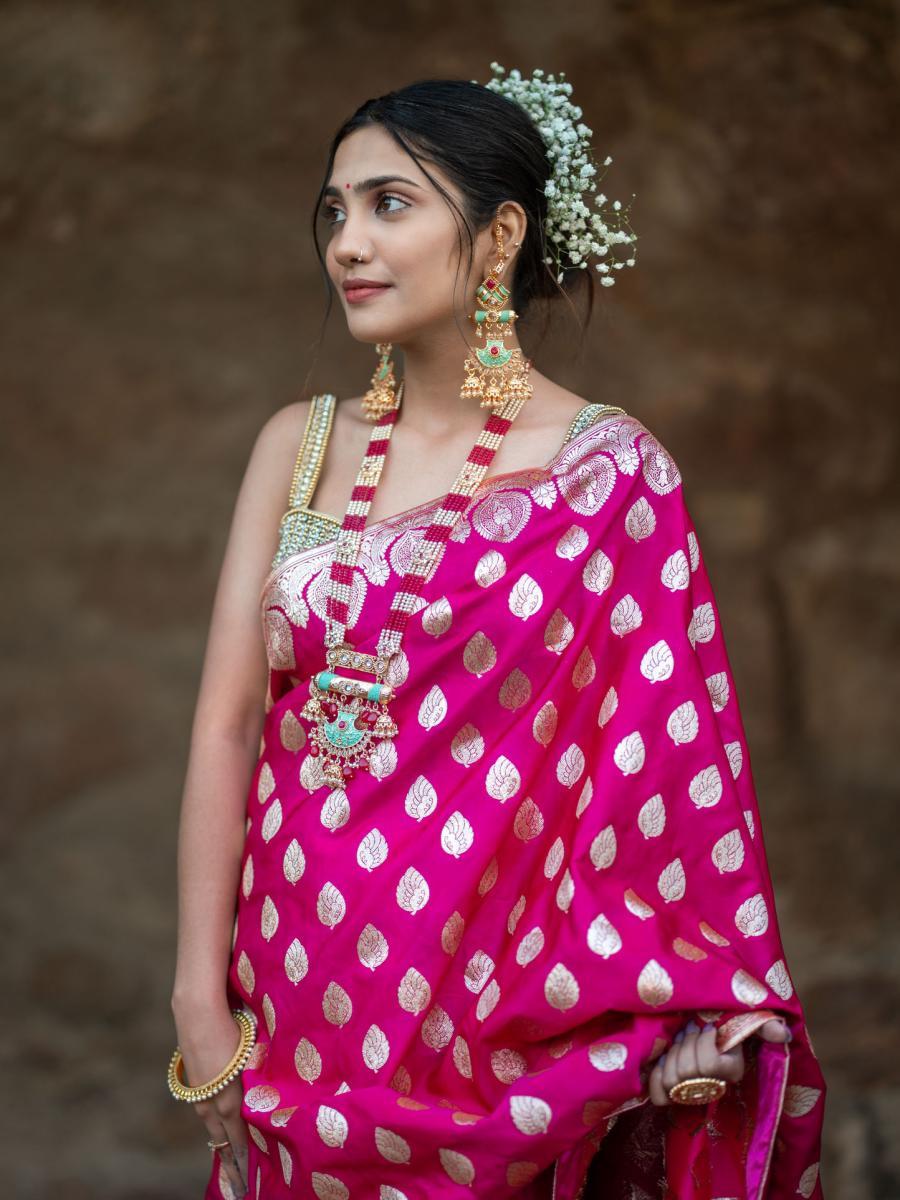 Raani Handloom Banarasi Katan Silk Saree