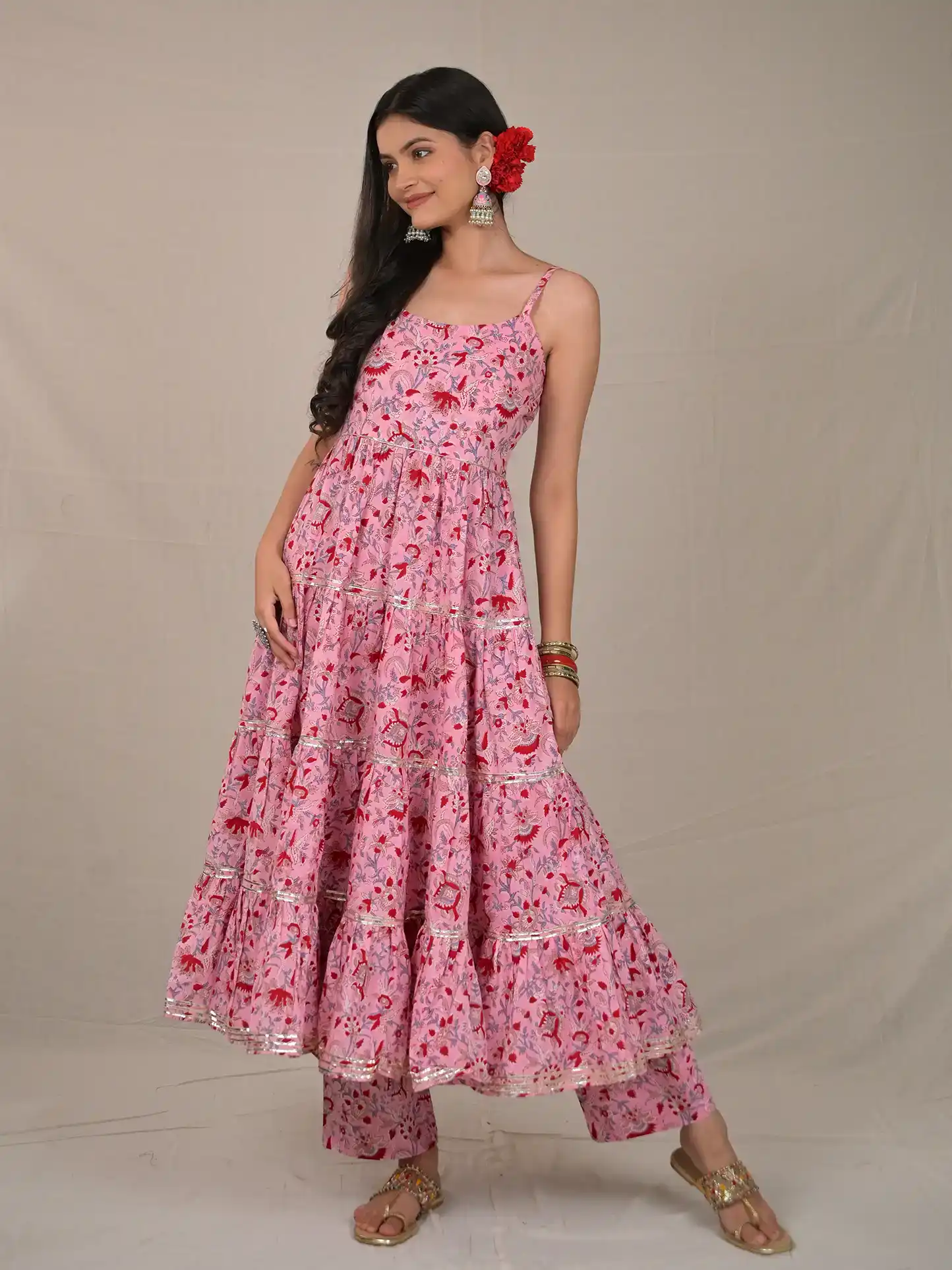 Roohafza Hand Block Printed Dress