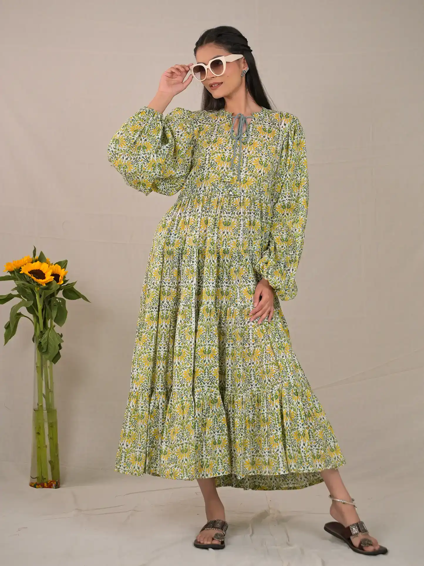 Morpankhi Hand Block Printed Dress