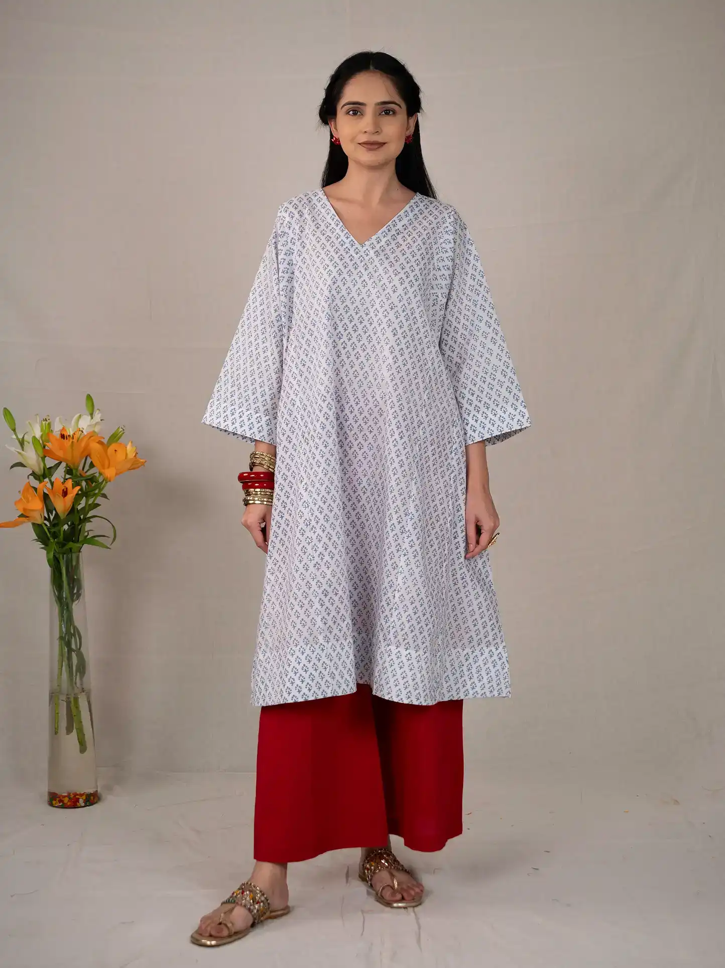 Roohaniyat Cotton Hand Block Co-ord set
