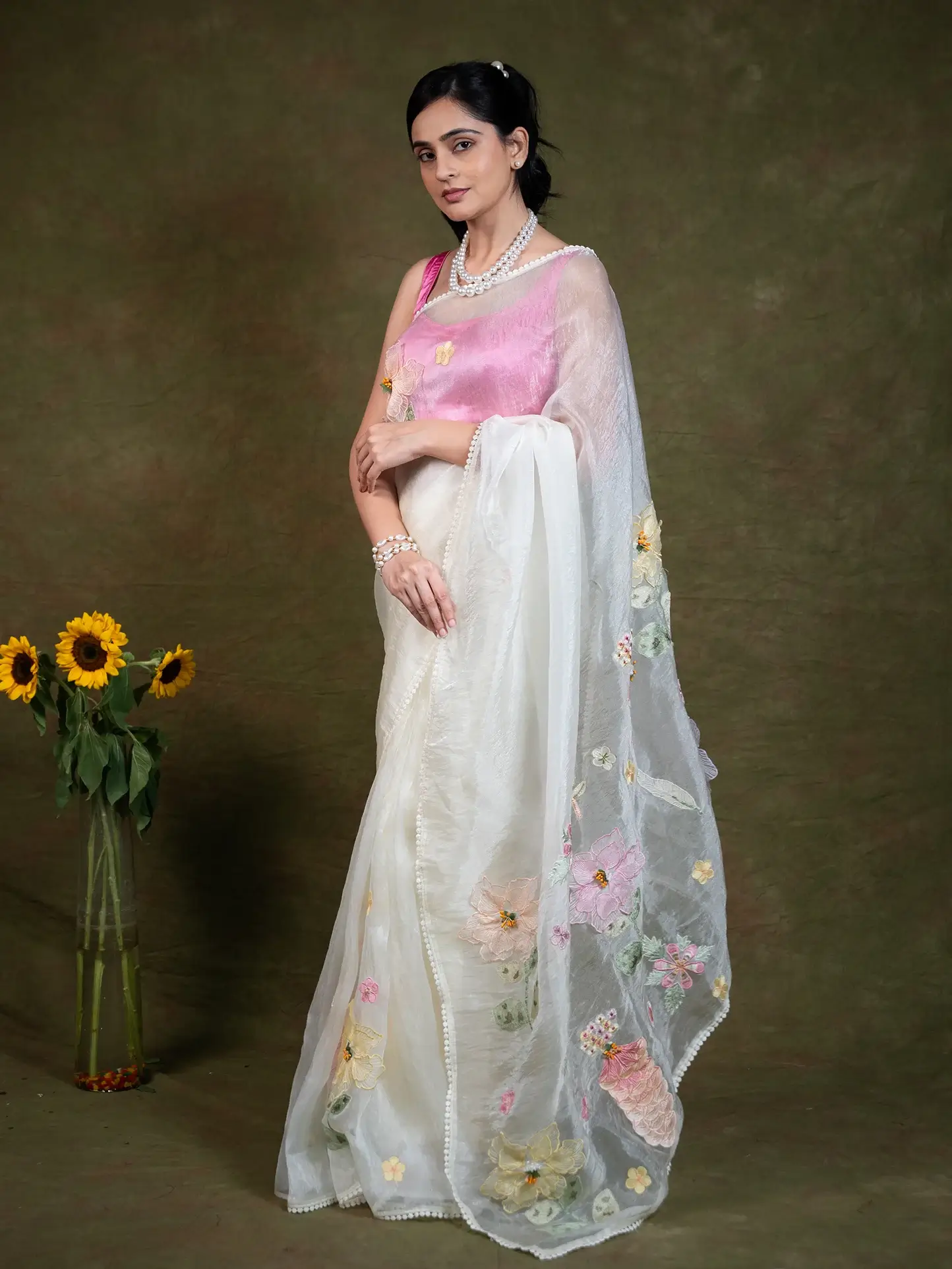 Noor Tissue Silk Embroidery Saree test