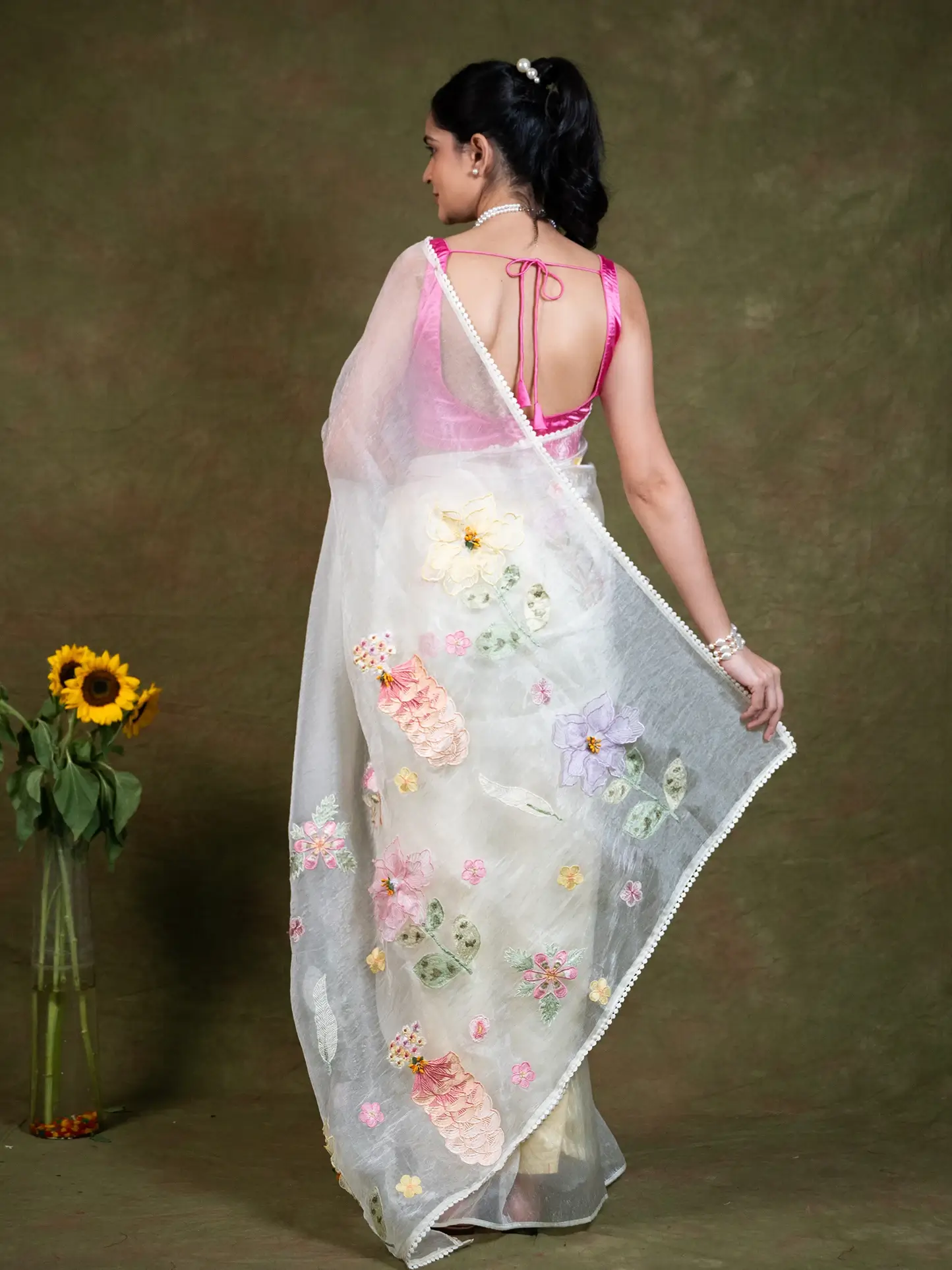 Noor Tissue Silk Embroidery Saree test