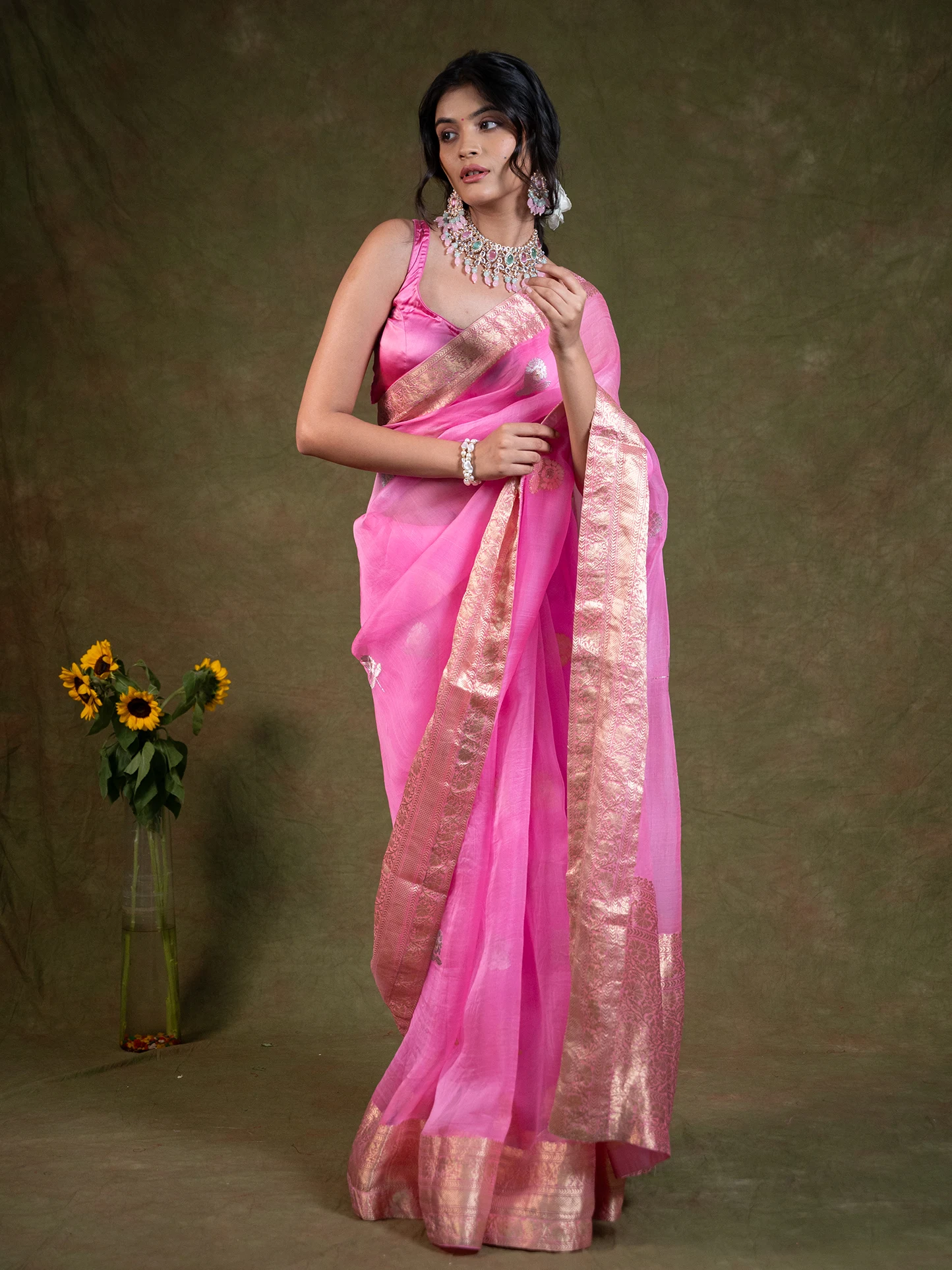 Noor-e-Gul Pure Organza Saree