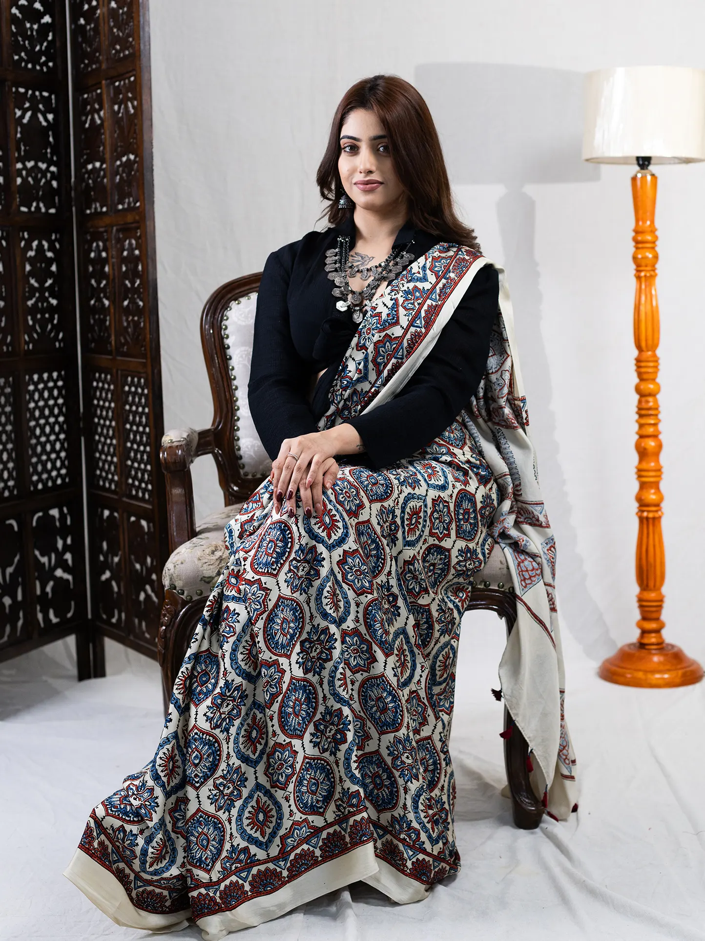 Aabha Modal Ajrakh Saree