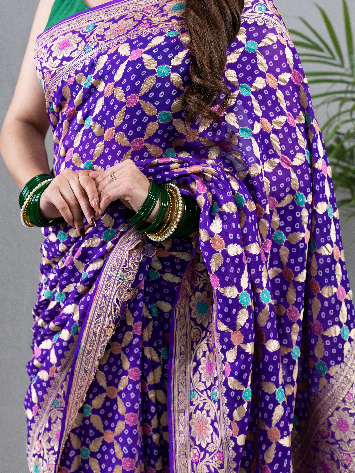 Taara Khaddi Georgette Bandhni Silk