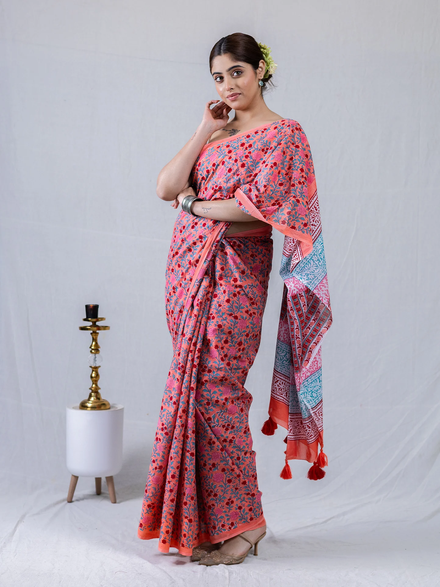 Gulrang Mul Cotton Saree