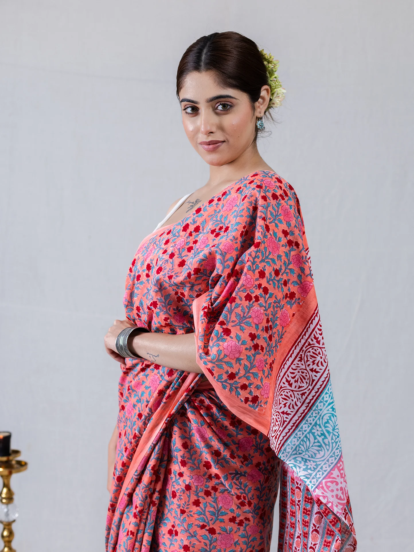 Gulrang Mul Cotton Saree